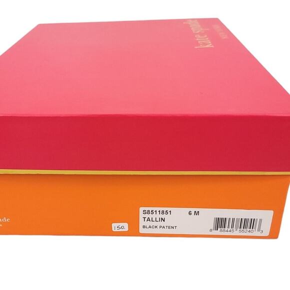 Kate Spade Tallin Cork Wedge Heel Sandals Black Patent Leather - Picture 12 of 12